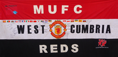 West Cumbria Reds Branch Flag.......as seen behind the Stretford End @ all Home games