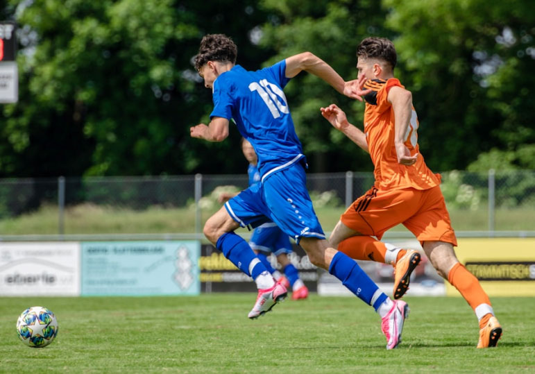 Blue v Orange Team Football match