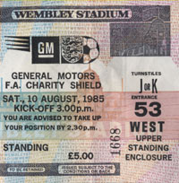 Actual Match Ticket provided by & used with the full permission of match attendee Mr Kevin Killen.