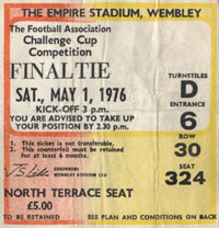 Actual Match Ticket provided by & used with the full permission of match attendee Mr Kevin Killen.
