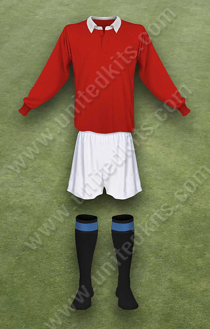 Manchester United shirt worn for game v Burnley played on Saturday 6th December 1902 at Turf Moor stadium during the 1902-1903 season.