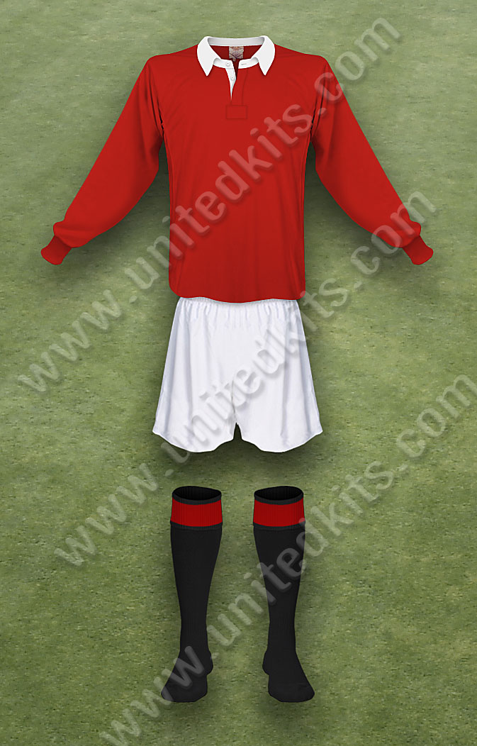 Manchester United shirt worn for game v Derby County played on Saturday 3rd April 1948 at Maine Road stadium during the 1947-1948 season.