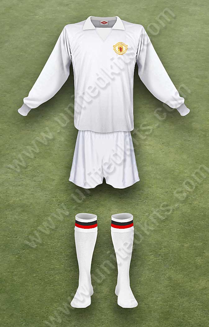 Manchester United shirt worn for game v Ipswich Town played on Saturday 17th February 1973 at Portman Road stadium during the 1972-1973 season.