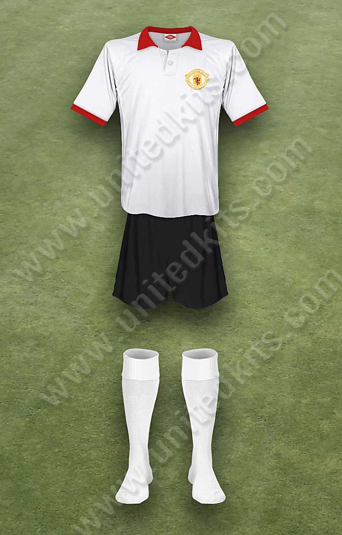 Manchester United shirt worn for game v Middlesbrough played on Wednesday 4th December 1974 at Ayresome Park stadium during the 1974-1975 season.