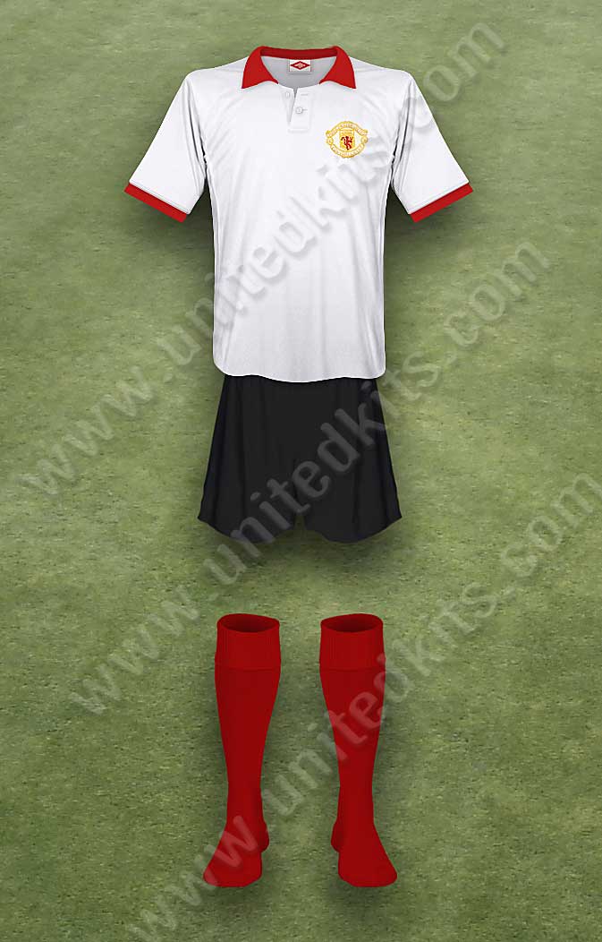 Manchester United shirt worn for game v Aston Villa played on Saturday 22nd February 1975 at Villa Park stadium during the 1974-1975 season.
