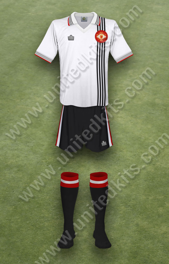Manchester United shirt worn for game v Stoke City played on Saturday 30th August 1975 at Victoria Ground stadium during the 1975-1976 season.
