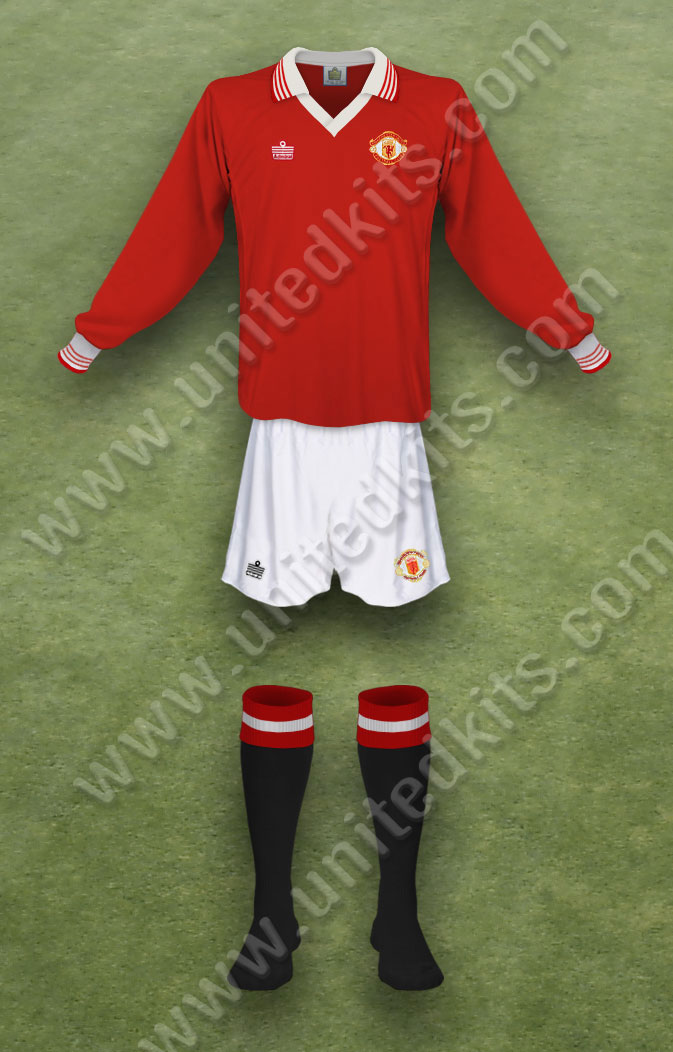 Manchester United shirt worn for game v Norwich City played on Saturday 15th April 1978 at Carrow Road stadium during the 1977-1978 season.