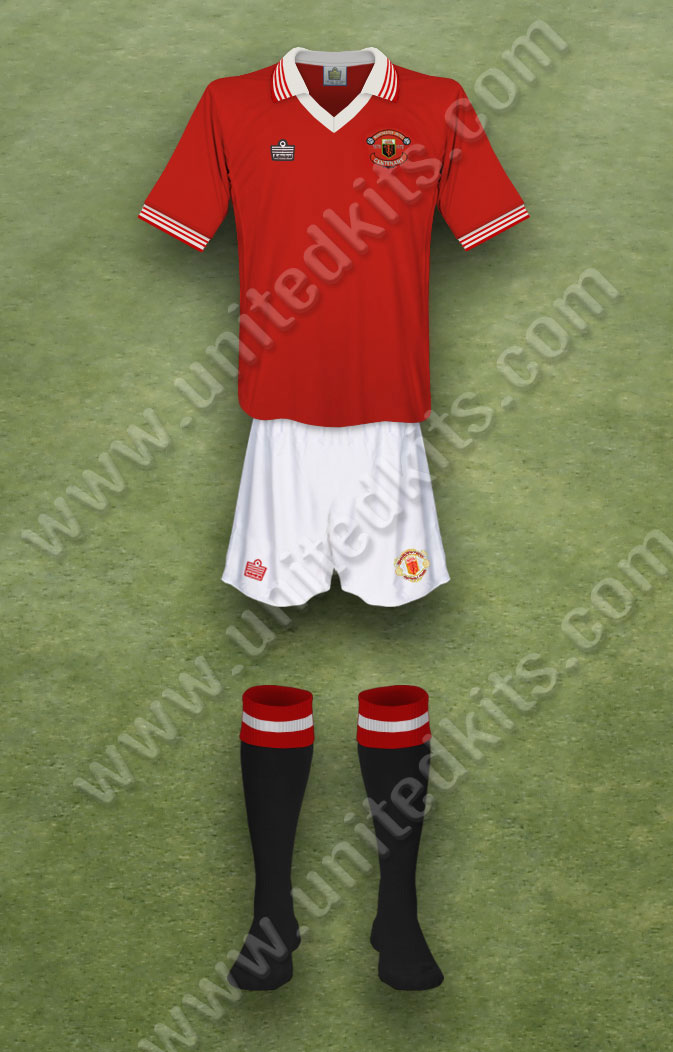 Manchester United shirt worn for game v Birmingham City played on Saturday 19th August 1978 at Old Trafford stadium during the 1978-1979 season.