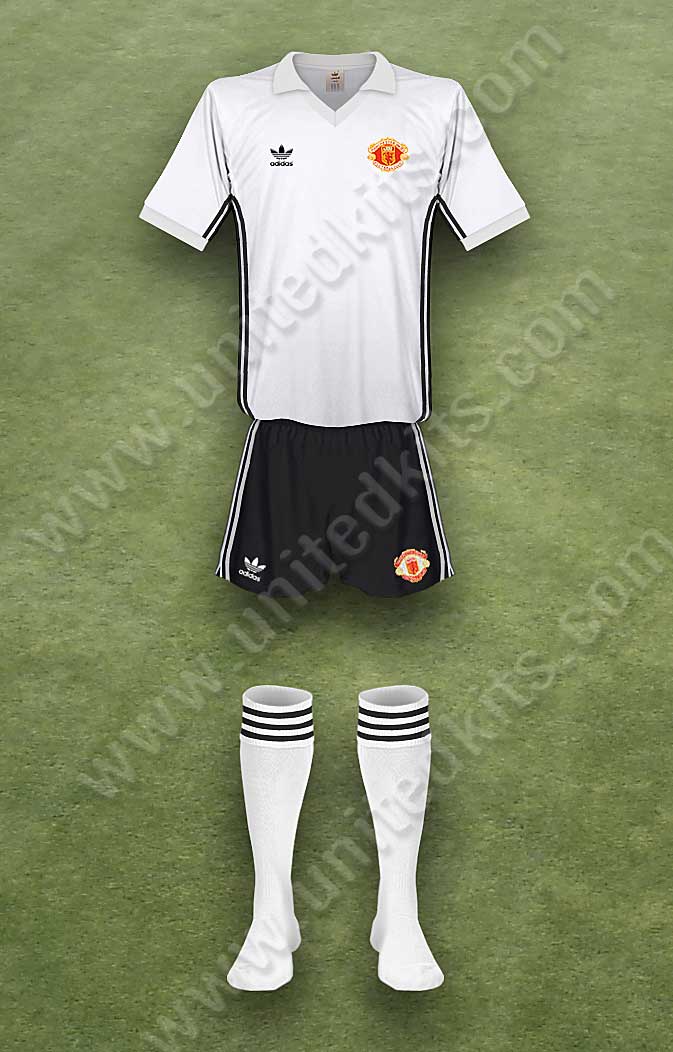 Manchester United shirt worn for game v Nottingham Forest played on Wednesday 5th May 1982 at City Ground, Nottingham stadium during the 1981-1982 season.