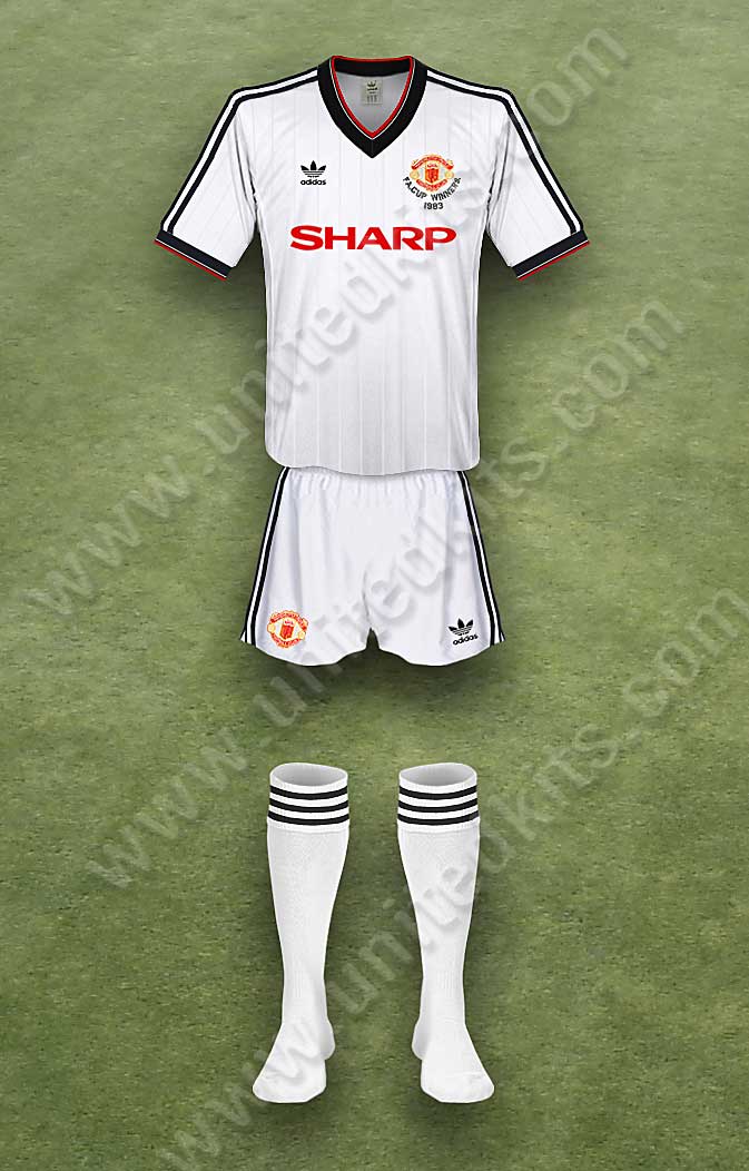 Manchester United shirt worn for game v Aston Villa played on Saturday 3rd March 1984 at Villa Park stadium during the 1983-1984 season.