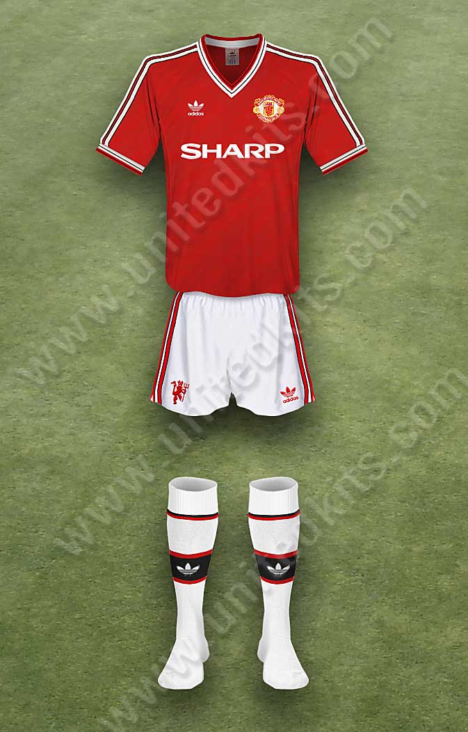 Manchester United shirt worn for game v Newcastle United played on Saturday 26th December 1987 at St James Park, Newcastle stadium during the 1987-1988 season.
