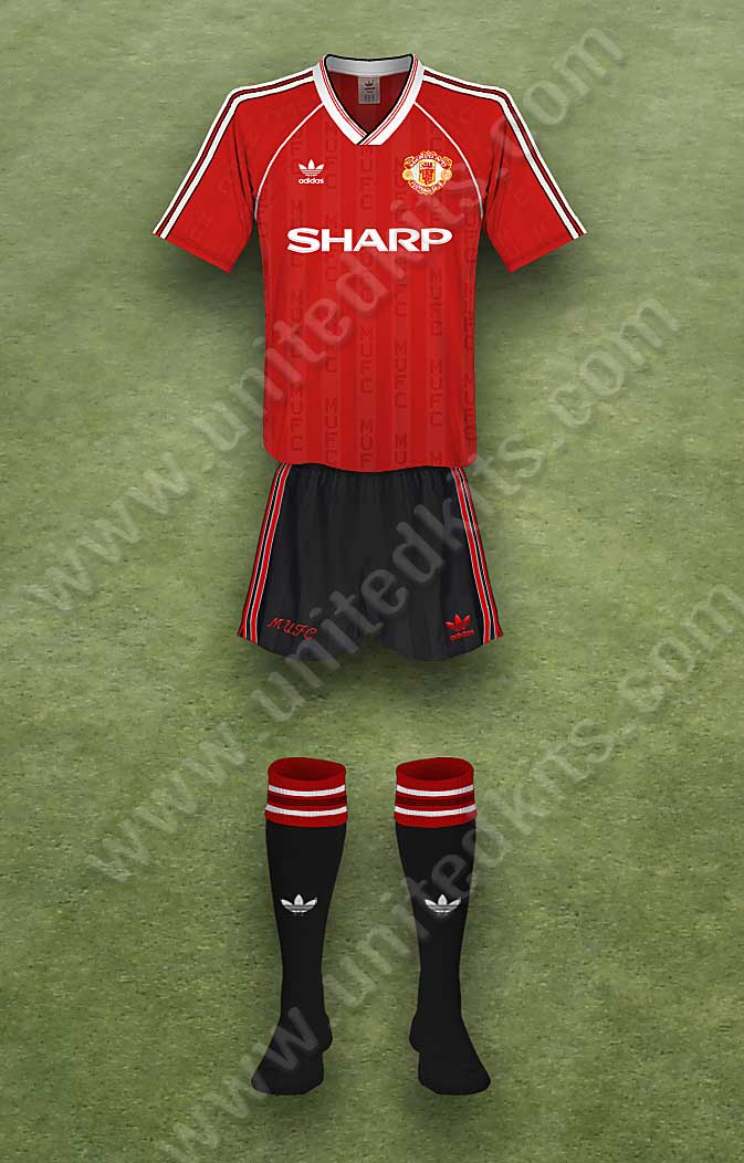 Manchester United shirt worn for game v Millwall played on Saturday 10th February 1990 at The Den stadium during the 1989-1990 season.