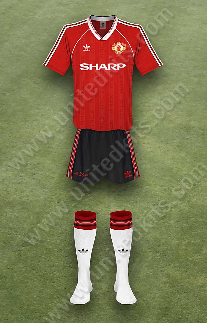 Manchester United shirt worn for game v Manchester City played on Saturday 23rd September 1989 at Maine Road stadium during the 1989-1990 season.