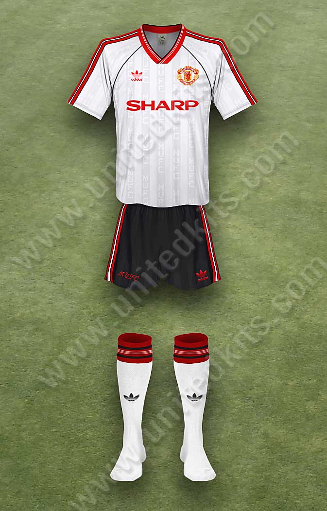 Manchester United shirt worn for game v Aston Villa played on Saturday 6th April 1991 at Villa Park stadium during the 1990-1991 season.