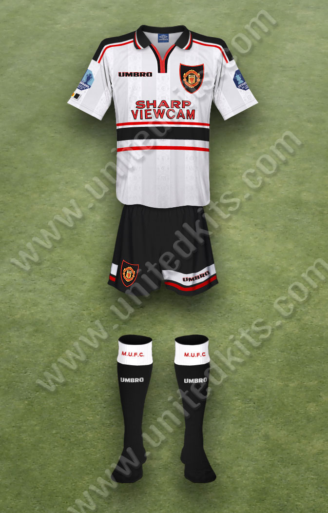 Manchester United shirt worn for game v Chelsea played on Sunday 3rd August 1997 at Wembley stadium during the 1997-1998 season.
