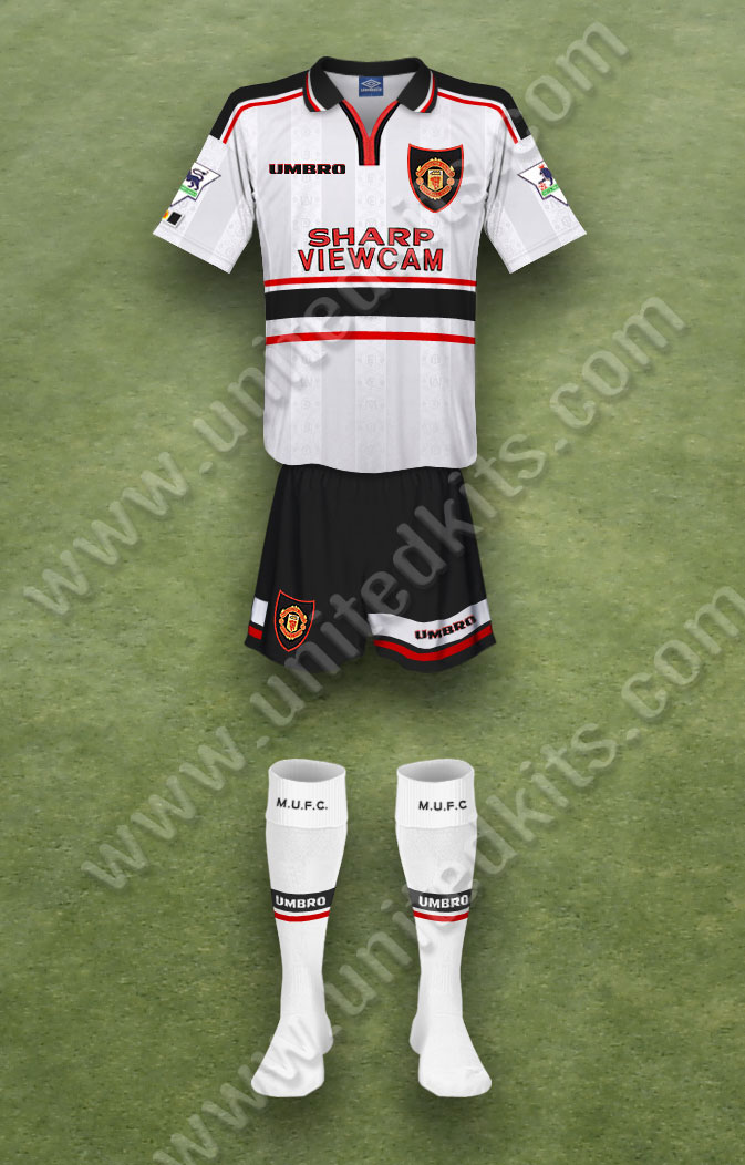 Manchester United shirt worn for game v West Ham United played on Saturday 22nd August 1998 at Boleyn Ground stadium during the 1998-1999 season.