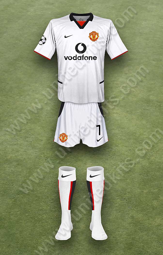 Manchester United shirt worn for game v Basel played on Tuesday 26th November 2002 at St Jakob Stadium stadium during the 2002-2003 season.