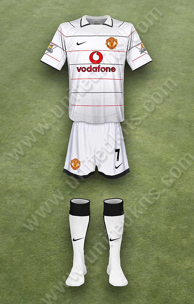 Manchester United shirt worn for game v Liverpool played on Sunday 9th November 2003 at Anfield stadium during the 2003-2004 season.