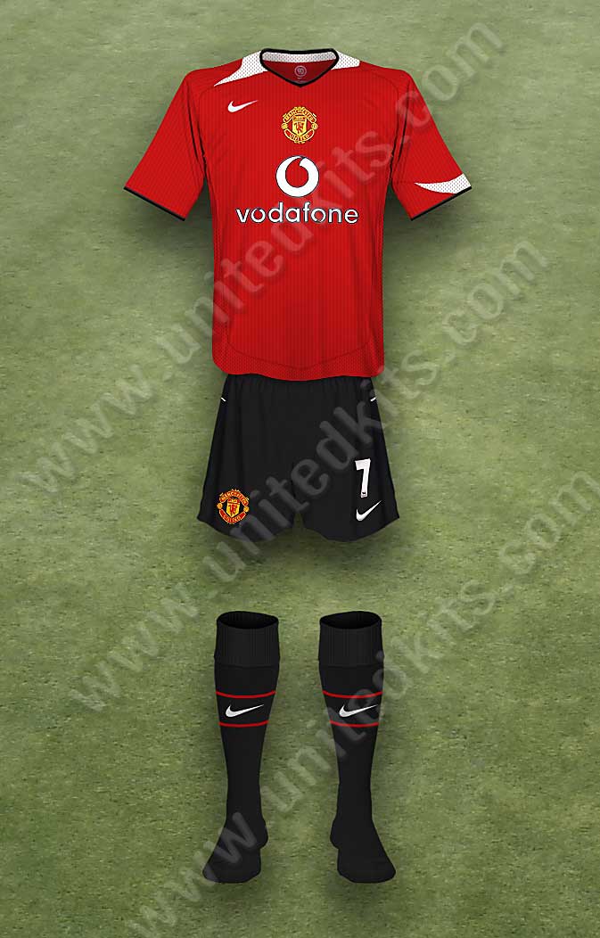 Manchester United shirt worn for game v Dinamo Bucharest played on Wednesday 25th August 2004 at Old Trafford stadium during the 2004-2005 season.