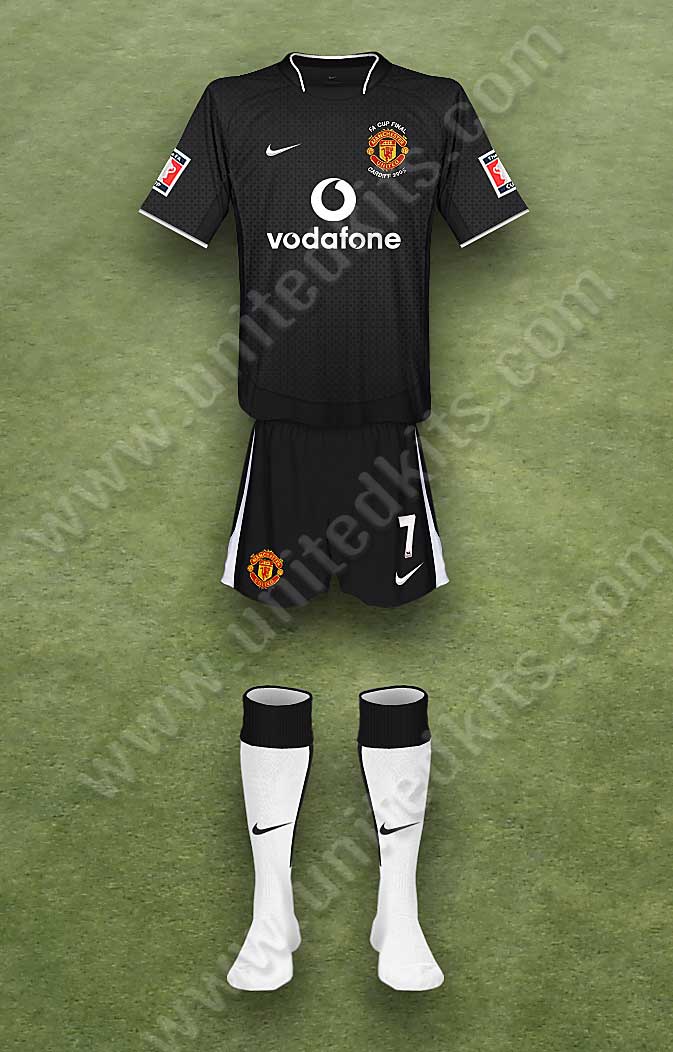 Manchester United shirt worn for game v Arsenal played on Saturday 21st May 2005 at Millennium Stadium stadium during the 2004-2005 season.