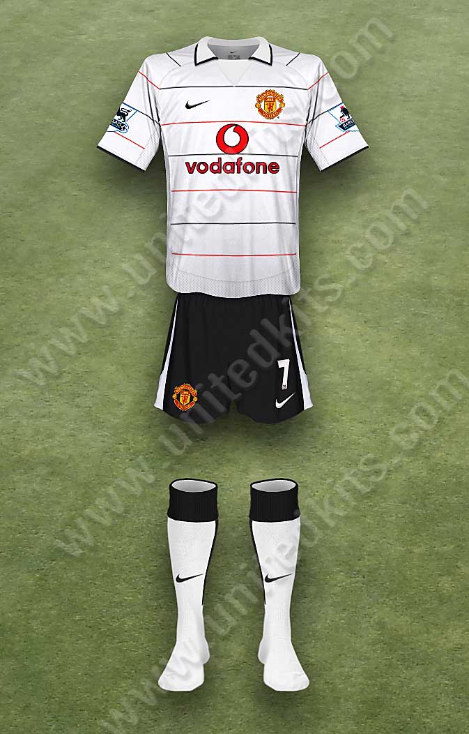 Manchester United shirt worn for game v Aston Villa played on Tuesday 28th December 2004 at Villa Park stadium during the 2004-2005 season.