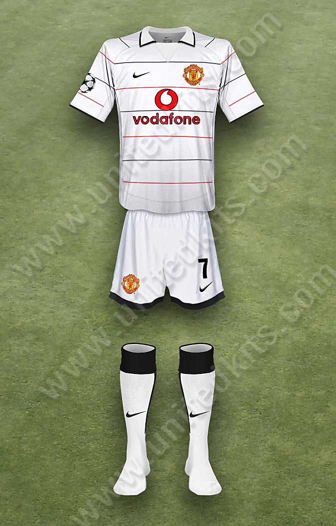 Manchester United shirt worn for game v Lille played on Wednesday 2nd November 2005 at Stade de France stadium during the 2005-2006 season.