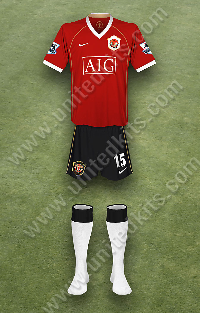 Manchester United shirt worn for game v Portsmouth played on Saturday 7th April 2007 at Fratton Park stadium during the 2006-2007 season.