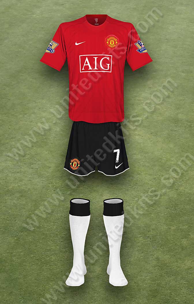 Manchester United shirt worn for game v Birmingham City played on Saturday 29th September 2007 at St Andrews stadium during the 2007-2008 season.