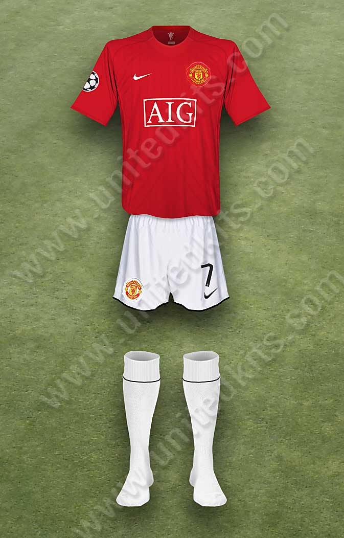 Manchester United shirt worn for game v Barcelona played on Tuesday 29th April 2008 at Old Trafford stadium during the 2007-2008 season.