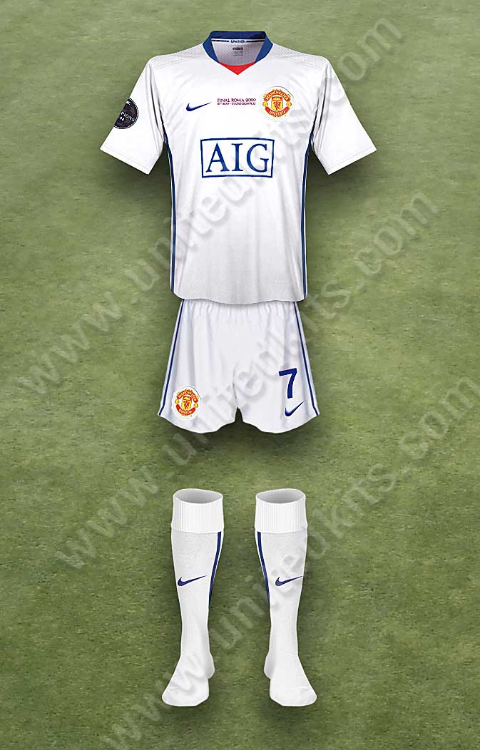 Manchester United shirt worn for game v Barcelona played on Wednesday 27th May 2009 at Stadio Olimpico stadium during the 2008-2009 season.