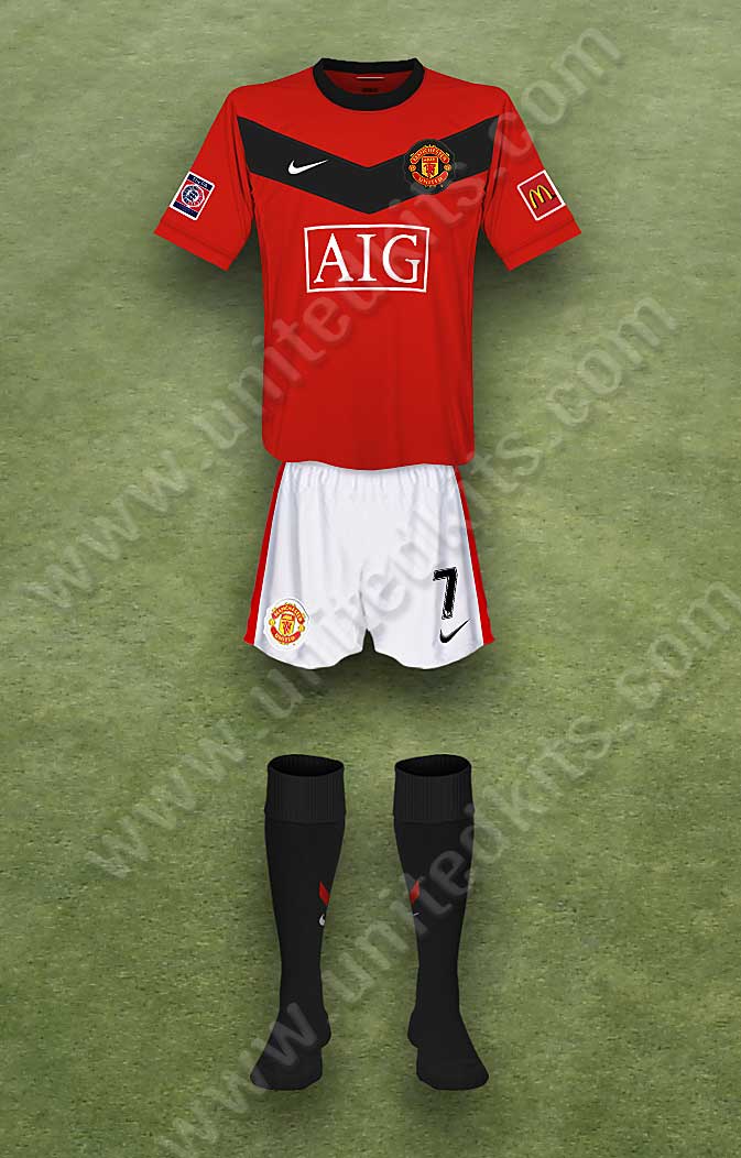 Manchester United shirt worn for game v Chelsea played on Sunday 9th August 2009 at Wembley stadium during the 2009-2010 season.