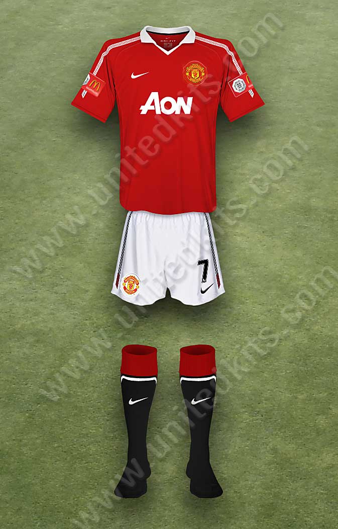 Manchester United shirt worn for game v Chelsea played on Sunday 8th August 2010 at Wembley stadium during the 2010-2011 season.