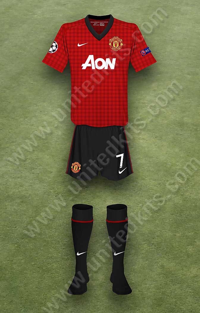 Manchester United shirt worn for game v Real Madrid played on Wednesday 13th February 2013 at Bernabeu Stadium stadium during the 2012-2013 season.