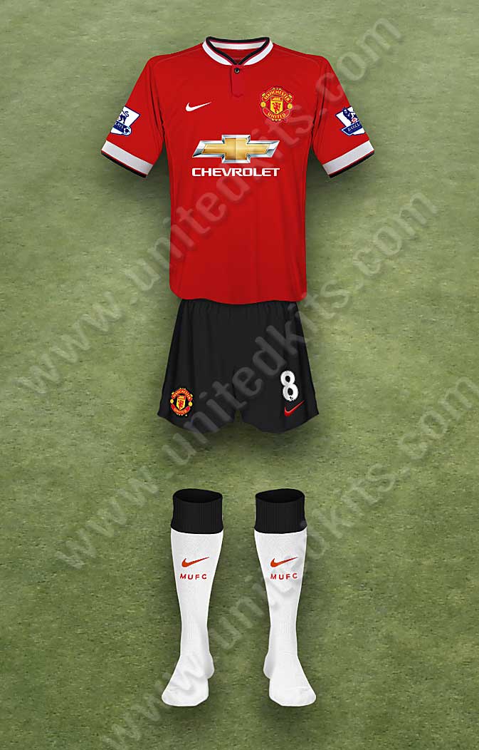 Manchester United shirt worn for game v Everton played on Sunday 26th April 2015 at Goodison Park stadium during the 2014-2015 season.