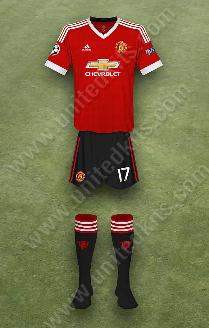 Manchester United shirt worn for game v Wolfsburg played on Tuesday 8th December 2015 at Volkswagen Arena stadium during the 2015-2016 season.