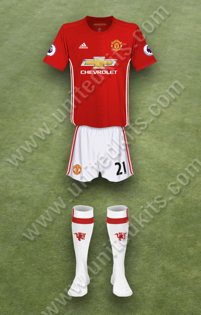 Manchester United shirt worn for game v Tottenham Hotspur played on Sunday 14th May 2017 at White Hart Lane stadium during the 2016-2017 season.