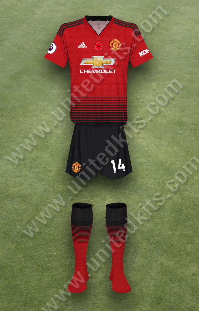 Manchester United shirt worn for game v Manchester City played on Sunday 11th November 2018 at Eastlands Stadium stadium during the 2018-2019 season.