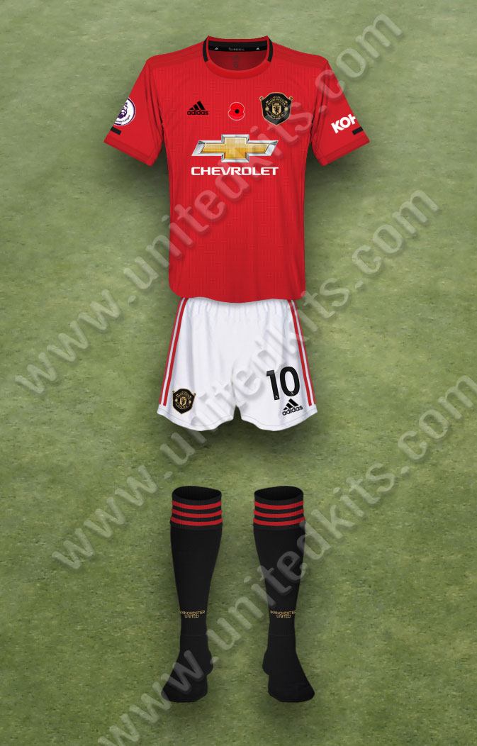 Manchester United shirt worn for game v Brighton played on Sunday 10th November 2019 at Old Trafford stadium during the 2019-2020 season.