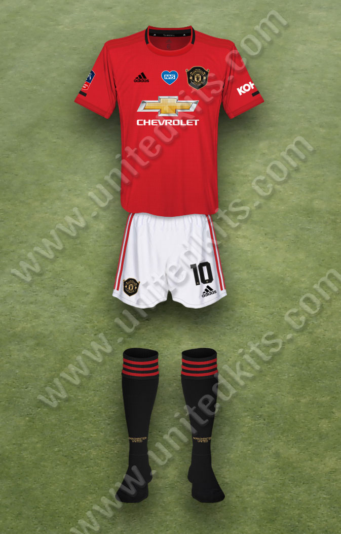 Manchester United shirt worn for game v Chelsea played on Sunday 19th July 2020 at Wembley stadium during the 2019-2020 season.
