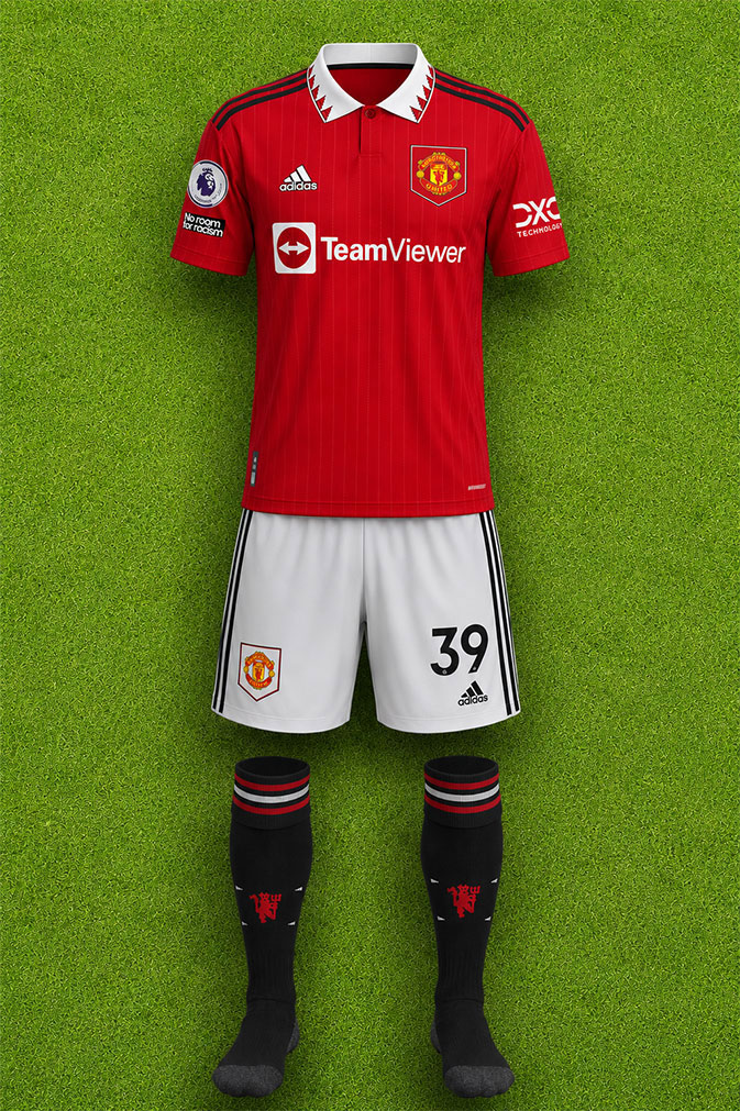 Manchester United shirt worn for game v Liverpool played on Monday 22nd August 2022 at Old Trafford stadium during the 2022-2023 season.
