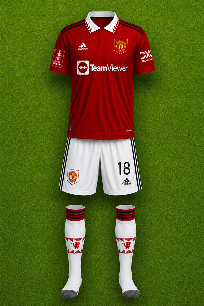Manchester United shirt worn for game v Brighton played on Sunday 23rd April 2023 at Wembley stadium during the 2022-2023 season.