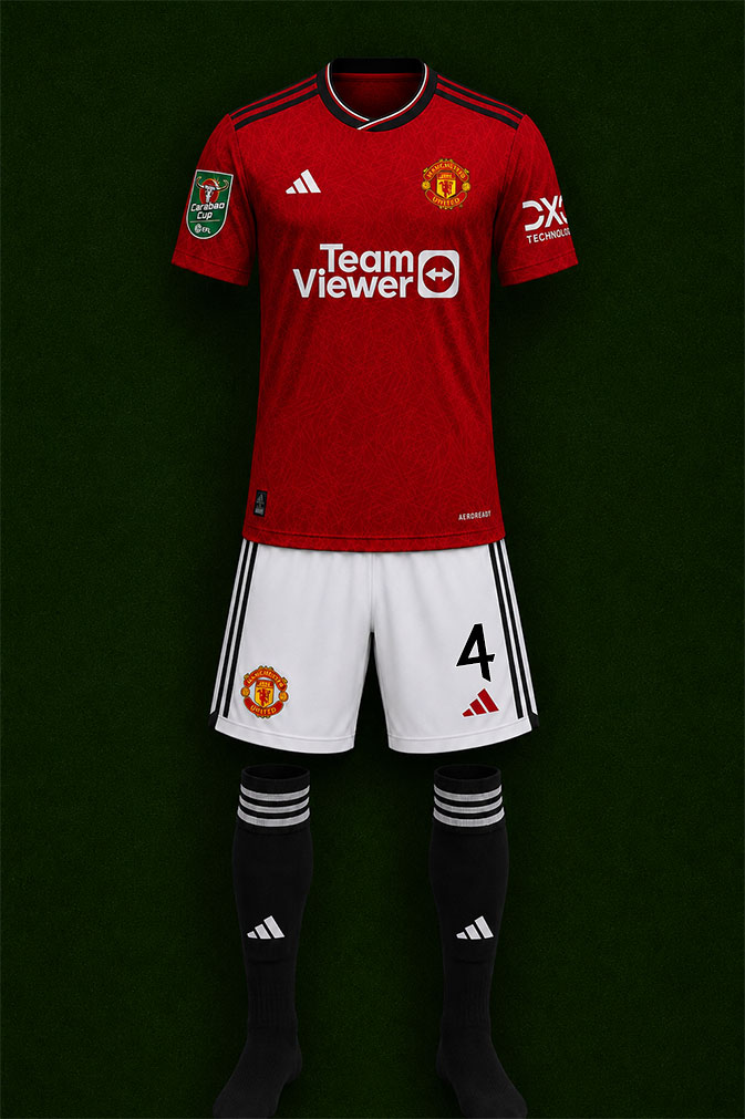 Manchester United shirt worn for game v Crystal Palace played on Tuesday 26th September 2023 at Old Trafford stadium during the 2023-2024 season.