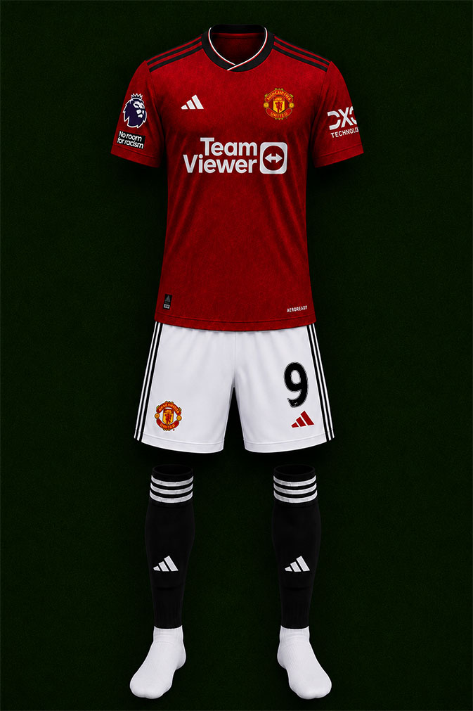 Manchester United shirt worn for game v Newcastle United played on Saturday 2nd December 2023 at St James Park, Newcastle stadium during the 2023-2024 season.