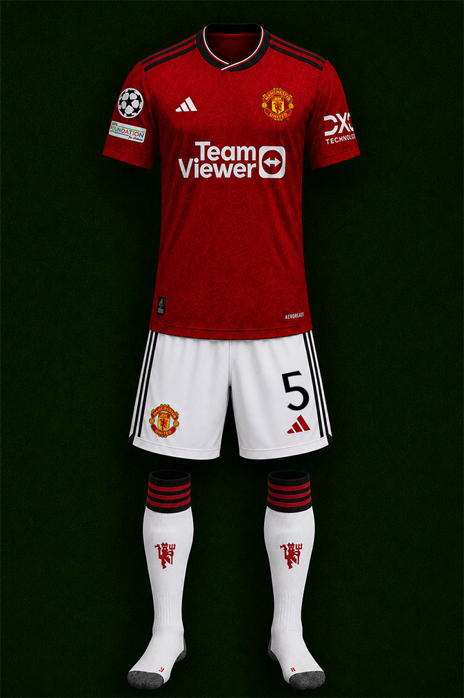 Manchester United shirt worn for game v Copenhagen played on Tuesday 24th October 2023 at Old Trafford stadium during the 2023-2024 season.