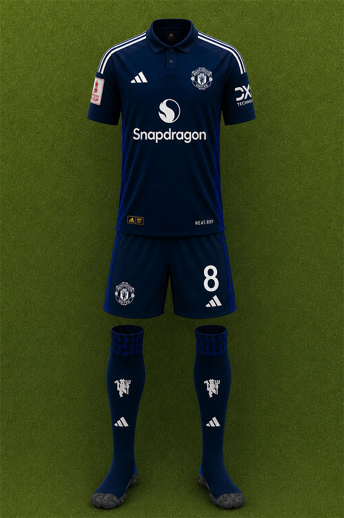 Manchester United shirt worn for game v Arsenal played on Sunday 12th January 2025 at Emirates Stadium stadium during the 2024-2025 season.