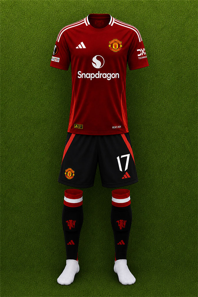 Manchester United shirt worn for game v Fenerbahce played on Thursday 24th October 2024 at Sukru Saracoglu stadium during the 2024-2025 season.