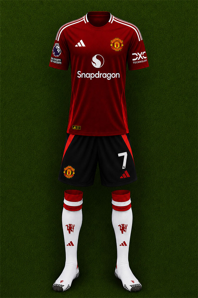 Manchester United shirt worn for game v Manchester City played on Sunday 15th December 2024 at Eastlands Stadium stadium during the 2024-2025 season.