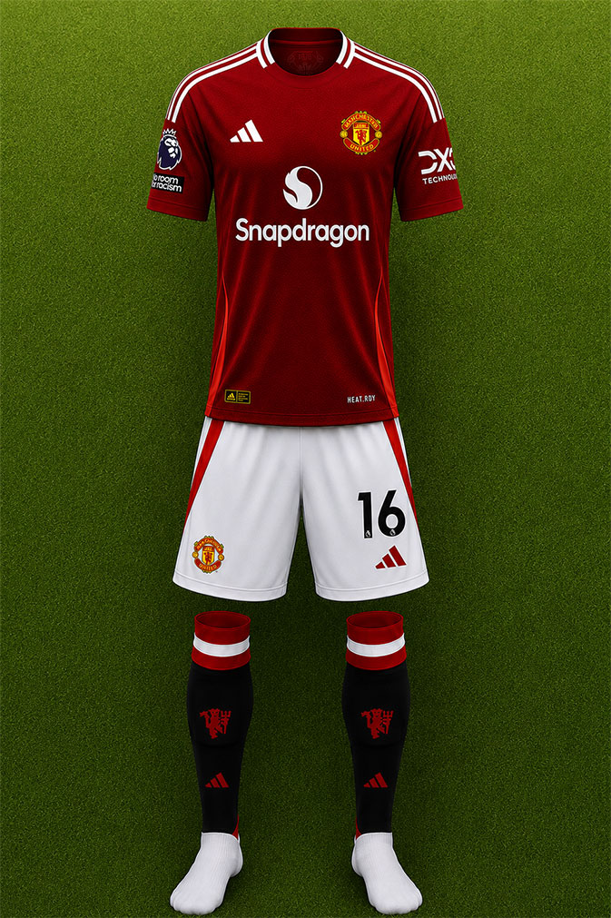 Manchester United shirt worn for game v Brentford played on Saturday 19th October 2024 at Old Trafford stadium during the 2024-2025 season.