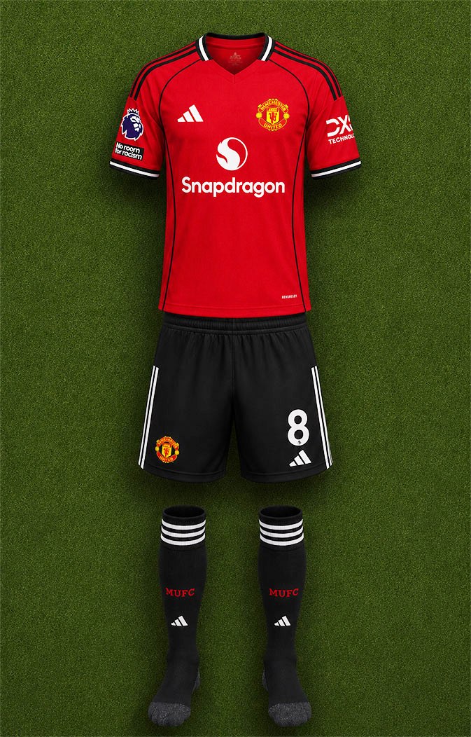 Manchester United shirt worn for game v Fulham played on Sunday 24th August 2025 at Craven Cottage stadium during the 2025-2026 season.