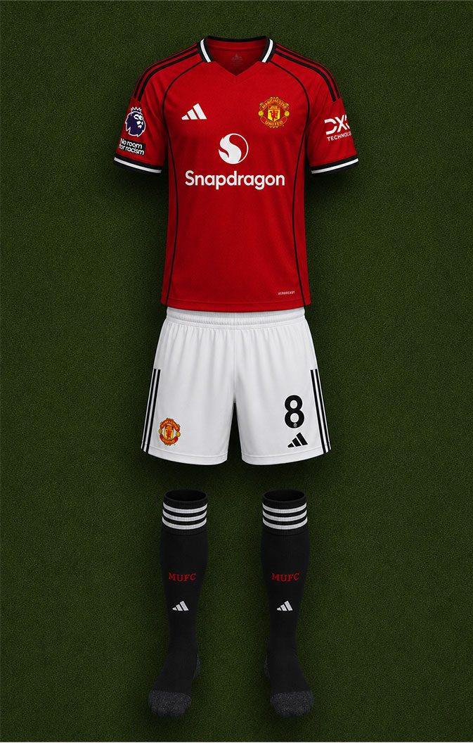 Manchester United shirt worn for game v Brentford played on Monday 27th April 2026 at Old Trafford stadium during the 2025-2026 season.